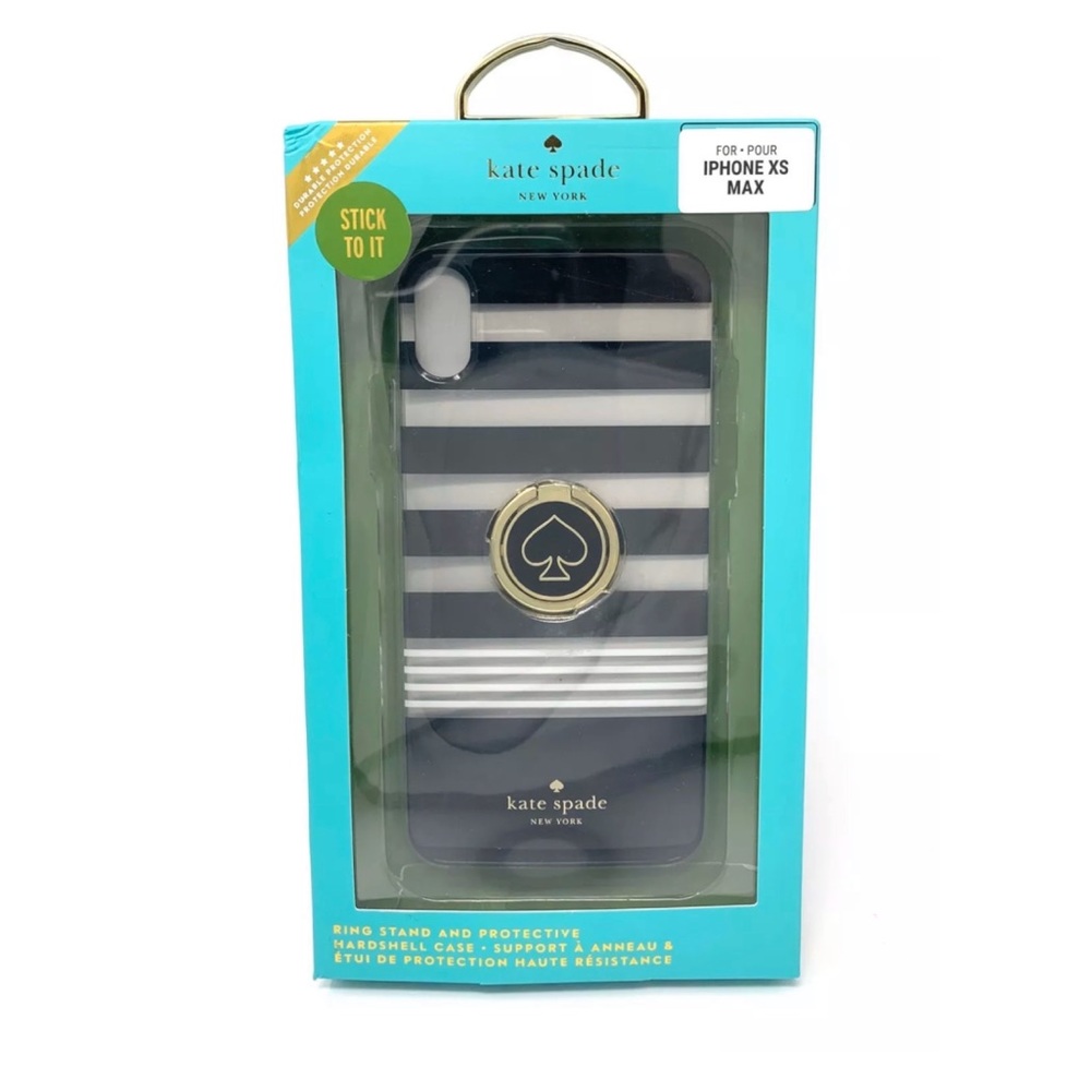 Kate Spade black gold striped case